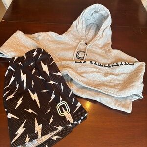 Overtime hoodie and mesh shorts